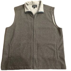 Bonobos Vest Mens Large Gray Slim Fit Sleeveless Full Zip Cotton Blend Outdoor